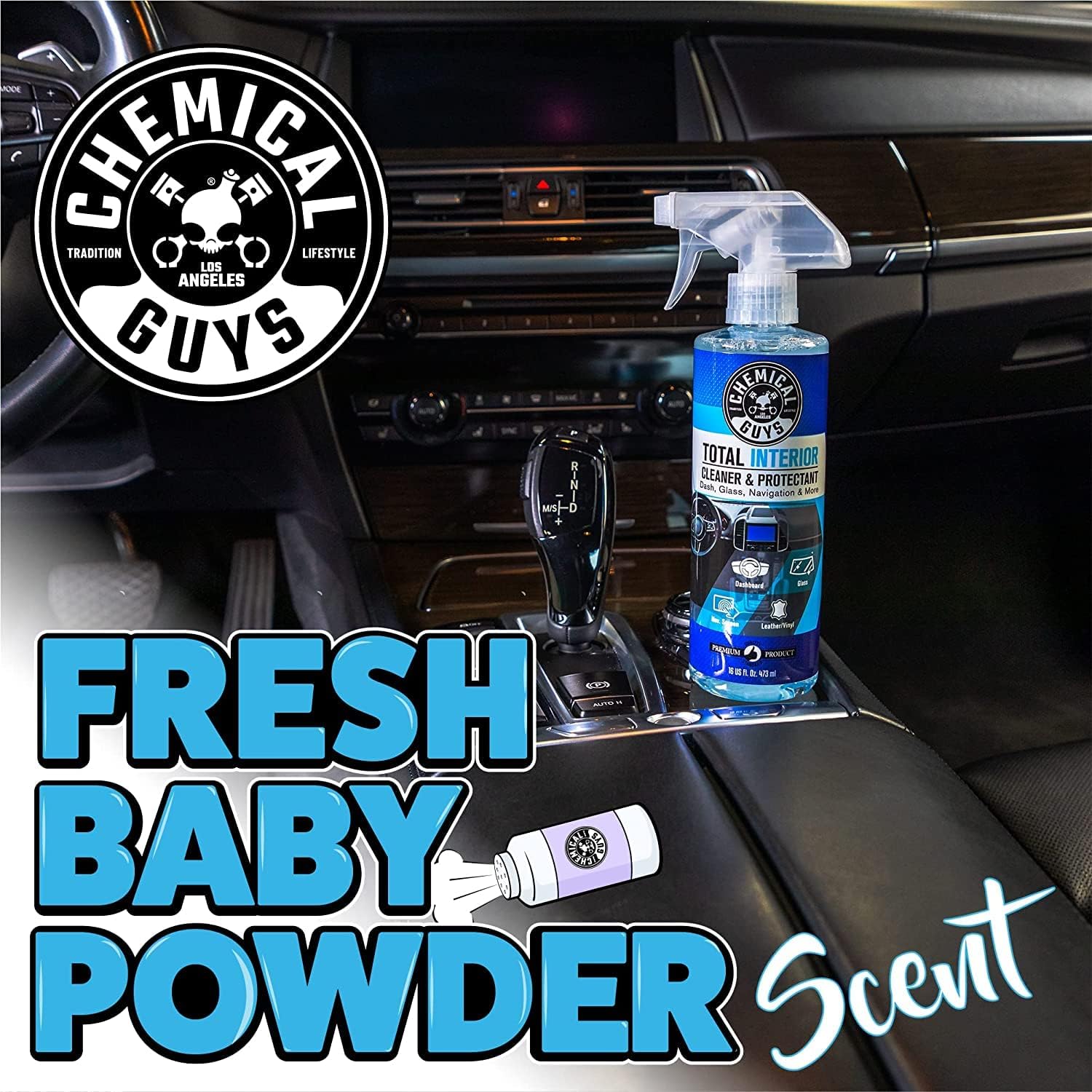 Interior Cleaner & Protectant Interior Cleaner, Cleans & Protects Leather, Vinyl, Plastic, Rubber, Glass with a Streak-Free Finish — Cars, Trucks, SUVs, RVs, 16 oz