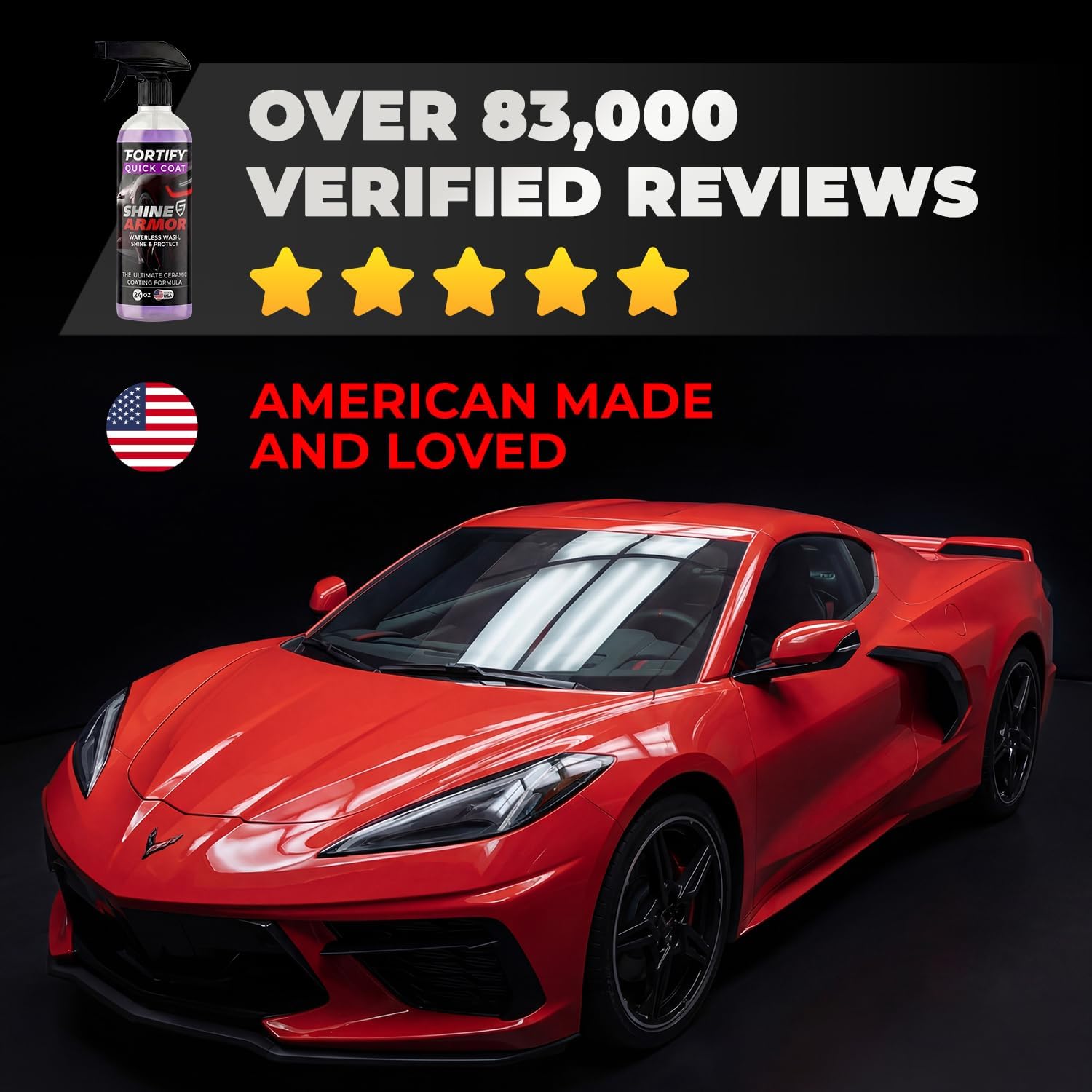 3-in-1 Complete Detailing Spray - Car Wax, Waterless Wash and Ceramic Coating - Paint Protection for Cars, Trucks, Bikes and SUVs, Made in USA, 16floz