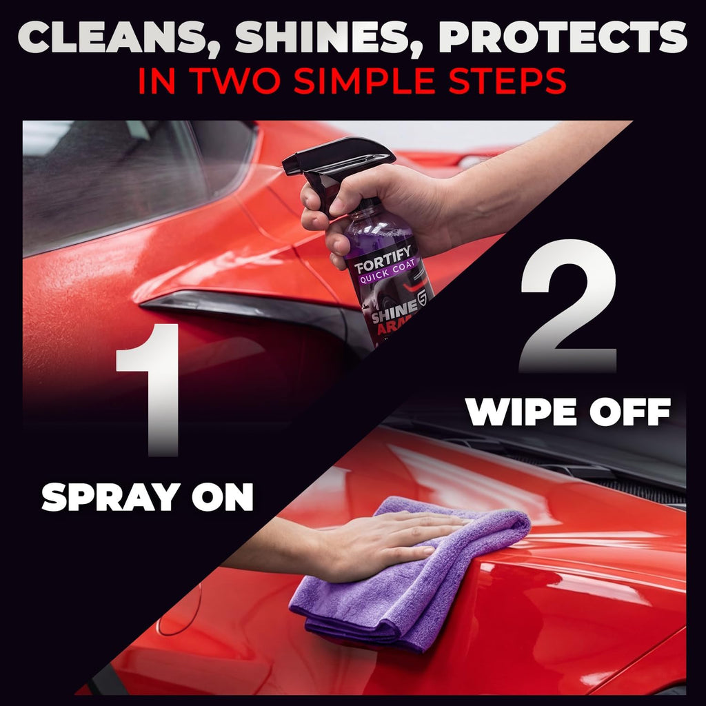 3-in-1 Complete Detailing Spray - Car Wax, Waterless Wash and Ceramic Coating - Paint Protection for Cars, Trucks, Bikes and SUVs, Made in USA, 16floz