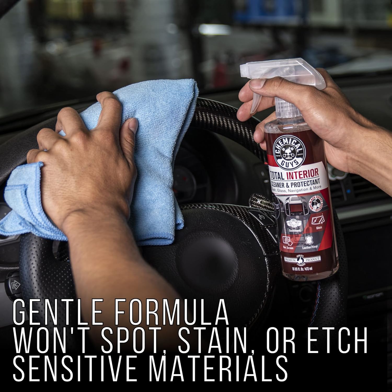 Interior Cleaner & Protectant - Black Cherry, Car Cleaning Spray, Cleans and Protects Leather, Vinyl, Plastic, Rubber, and Glass, Safe for Trucks, SUVs, Jeeps, RVs & More - 16 oz