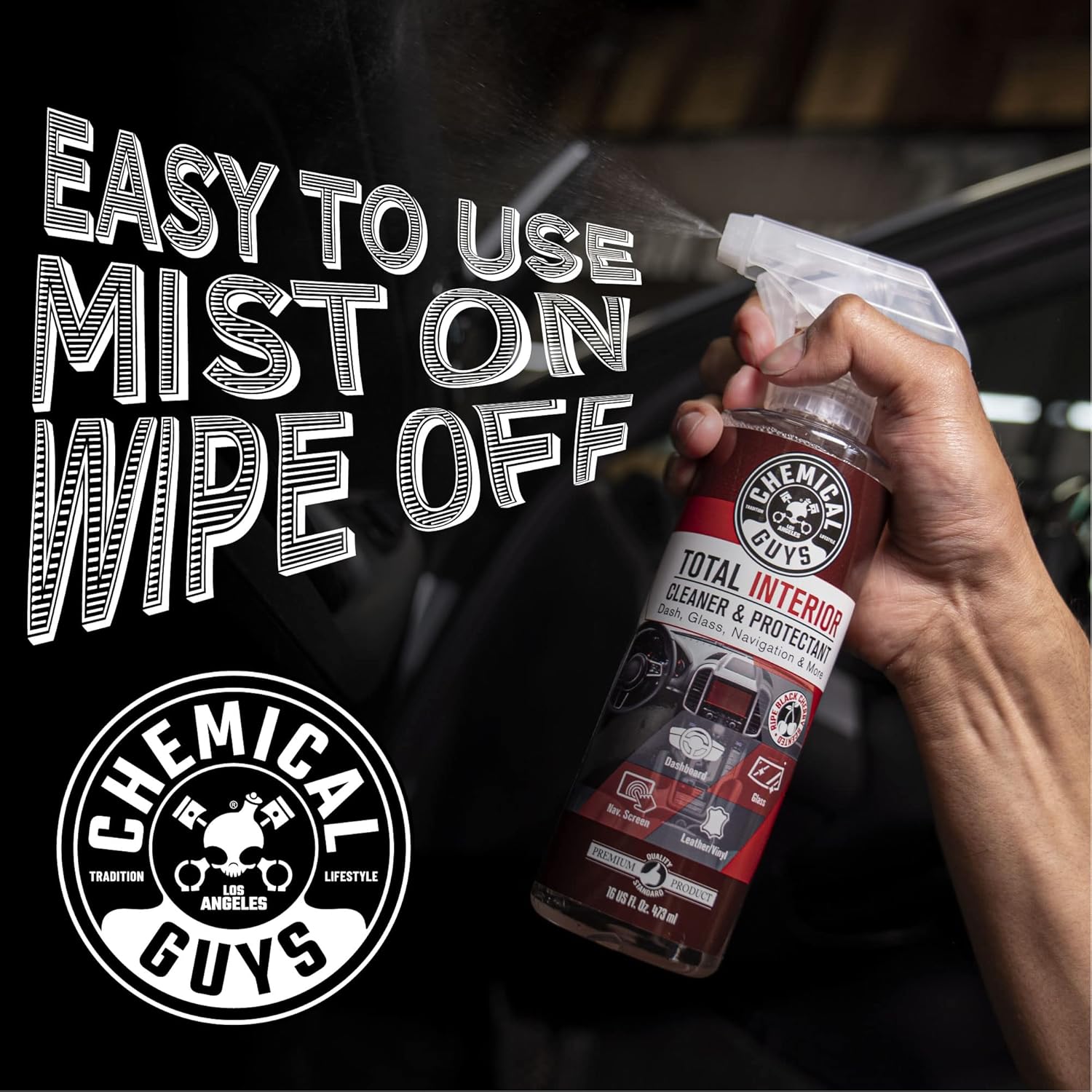 Interior Cleaner & Protectant - Black Cherry, Car Cleaning Spray, Cleans and Protects Leather, Vinyl, Plastic, Rubber, and Glass, Safe for Trucks, SUVs, Jeeps, RVs & More - 16 oz