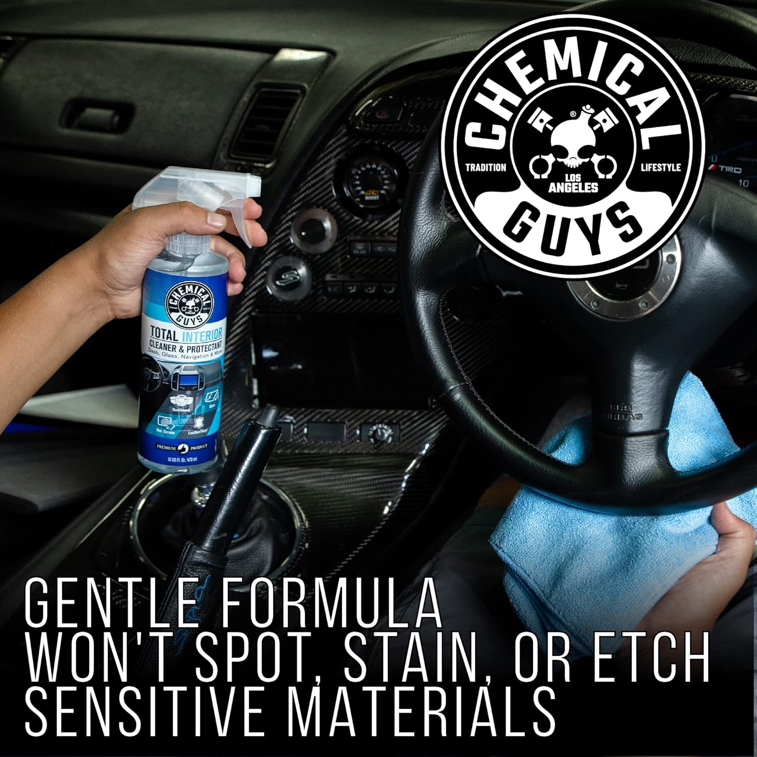 Interior Cleaner & Protectant Interior Cleaner, Cleans & Protects Leather, Vinyl, Plastic, Rubber, Glass with a Streak-Free Finish — Cars, Trucks, SUVs, RVs, 16 oz